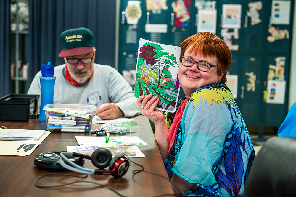 people doing artwork